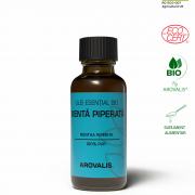 Ulei esențial bio de mentă piperată Arovalis 30ml – 100% pur, răcoritor, expectorant și tonifiant