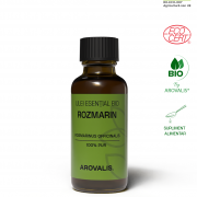 Ulei esențial bio de rozmarin Arovalis 30ml – 100% pur, revitalizant și purificator pentru circulație și scalp