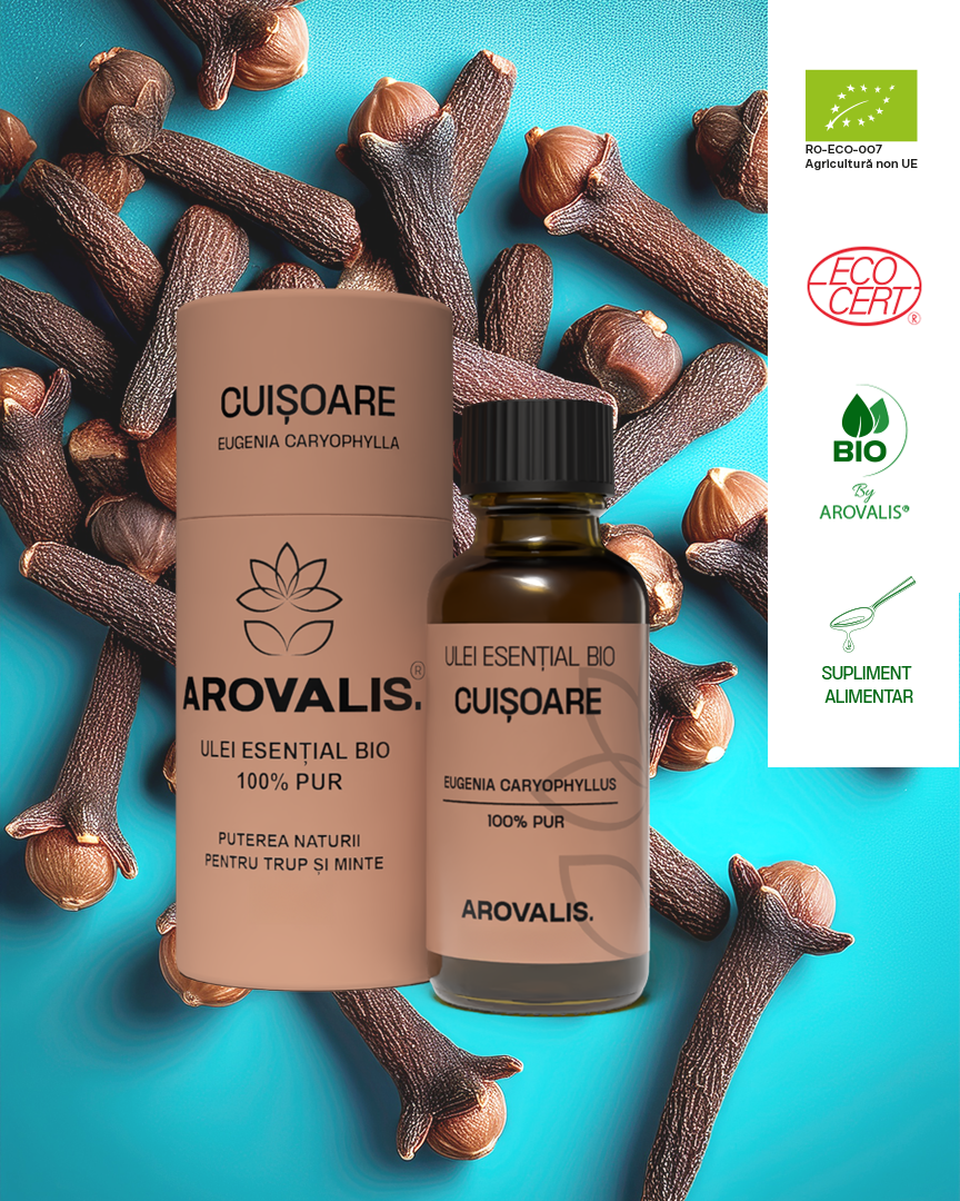 ULEI ESENȚIAL BIO DE CUIȘOARE (Eugenia caryophyllus) 100% PUR