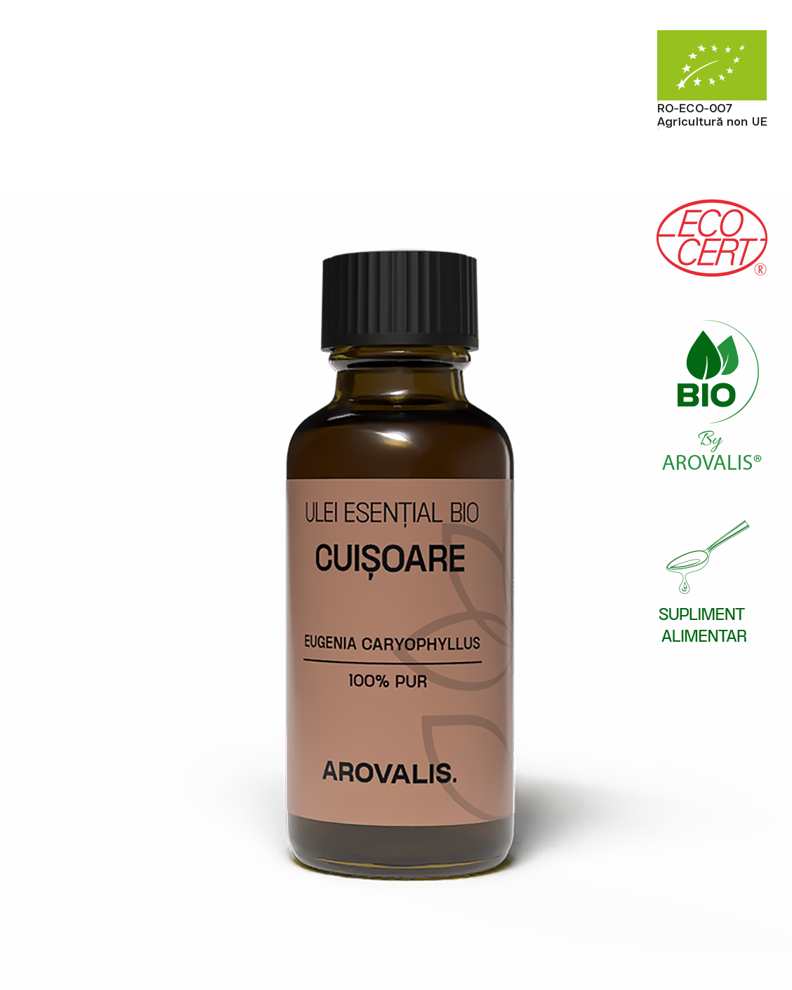 ULEI ESENȚIAL BIO DE CUIȘOARE (Eugenia caryophyllus) 100% PUR