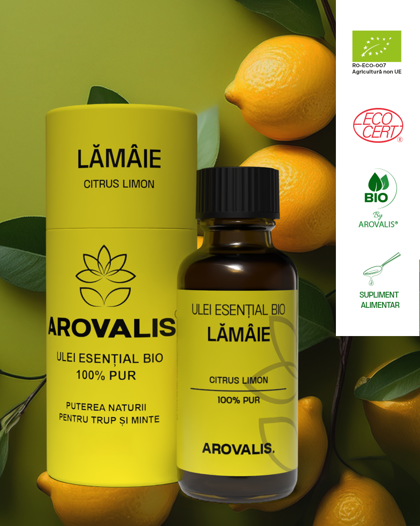 ULEI ESENȚIAL BIO DE LĂMÂIE (Citrus limon) 100% PUR