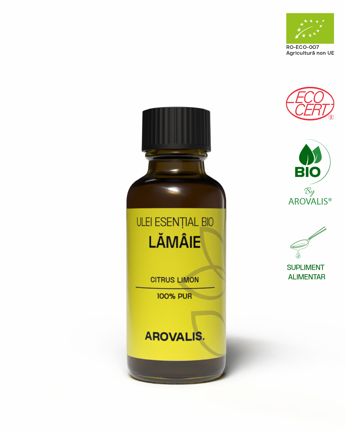 ULEI ESENȚIAL BIO DE LĂMÂIE (Citrus limon) 100% PUR