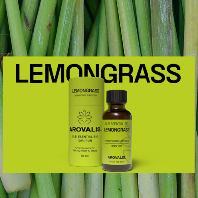 ulei esențial de lemongrass Arovalis – revitalizare și purificare naturală.