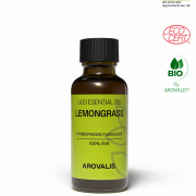 Ulei esențial bio de lemongrass Arovalis 30ml – 100% pur, revigorant, purificator și citric