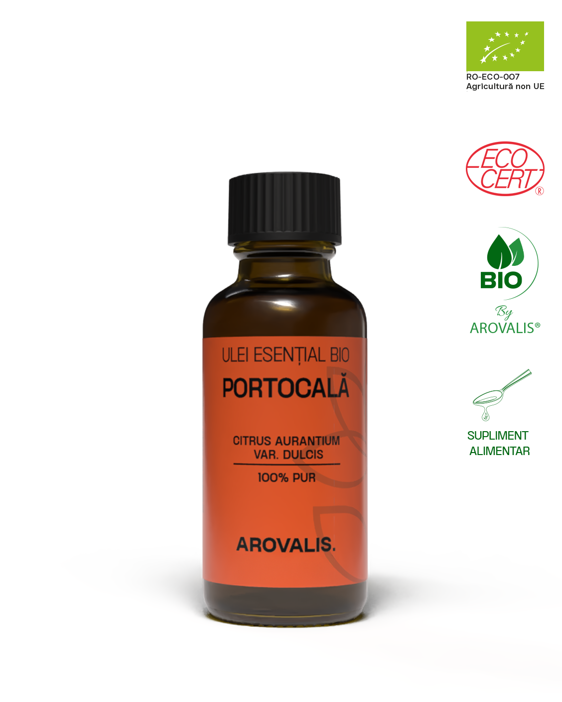 ULEI ESENȚIAL BIO DE PORTOCALĂ (Citrus aurantium var. dulcis) 100% PUR
