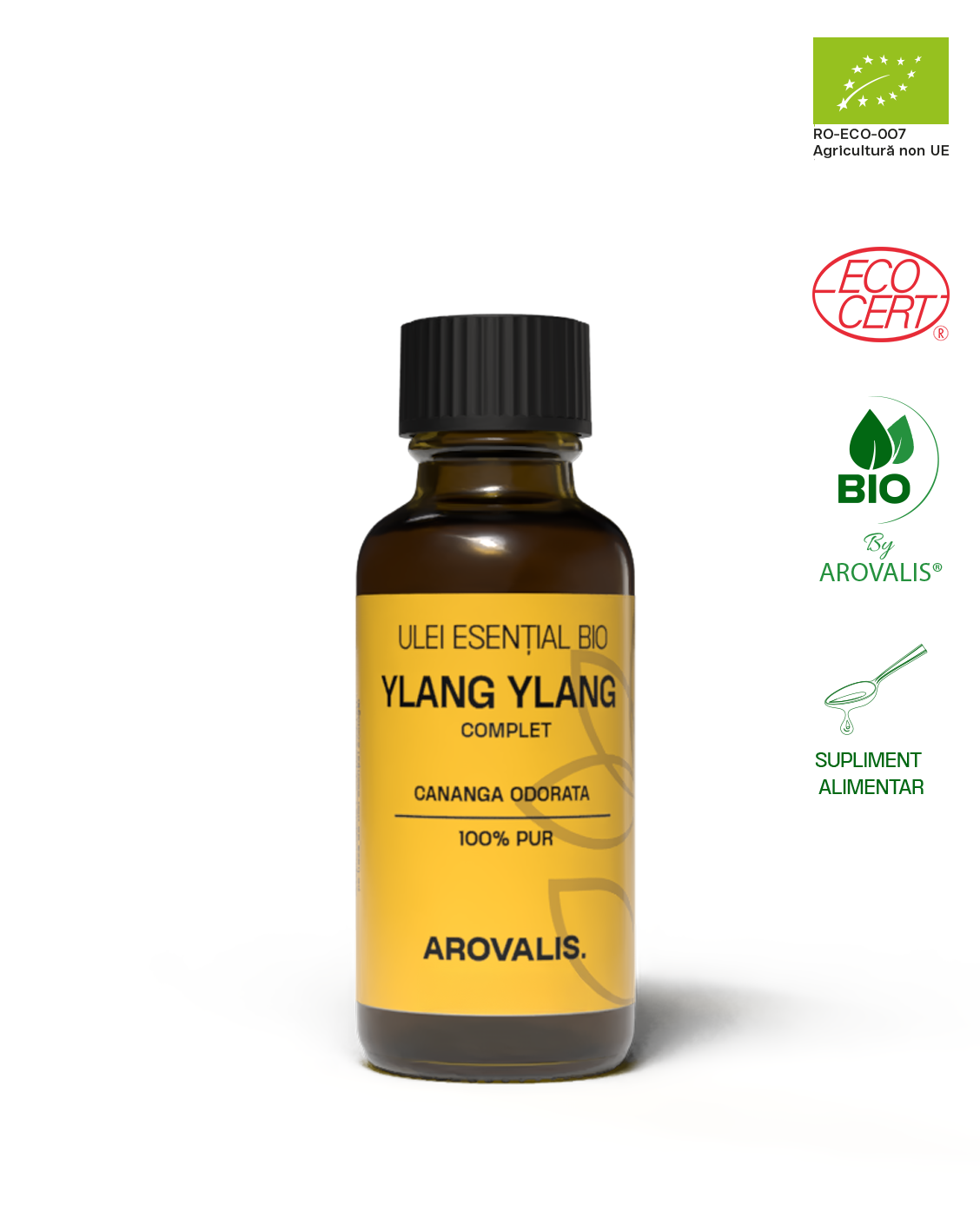 ULEI ESENȚIAL BIO DE Ylang Ylang (Cananga odorata) 100% PUR