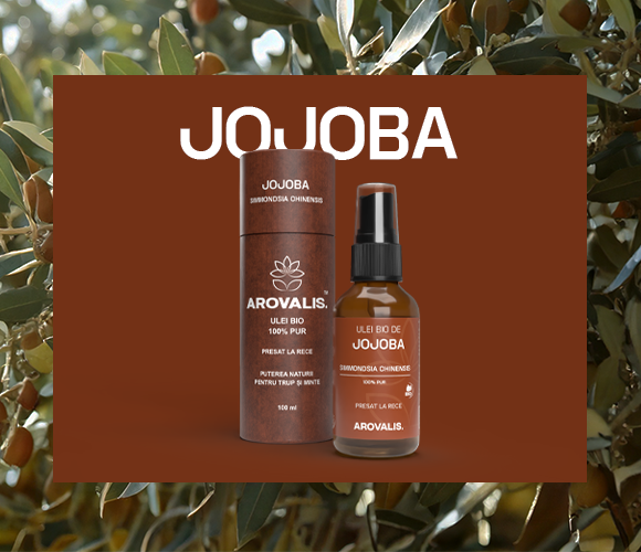 ulei vegetal de jojoba Arovalis – ideal pentru pielea sensibilă, păr și ten
